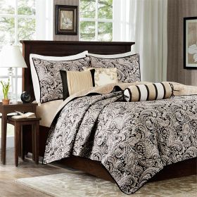 6 Piece Jacquard Quilt Set with Throw Pillows 6 Piece Jacquard Quilt Set with Throw Pillows